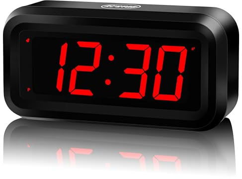 KWANWA Schreibtisch/Nachttisch/Wand Digital LED Alarm Uhr mit Big 3 cm LED Time Display, AA Batterie betrieben nur, kann überall platziert Werden ohne EIN umständlicher Kordel, schwarz Farbe