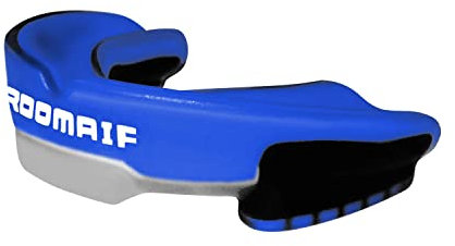 ROOMAIF Gel Mundschutz/Zahnschutz, für Muay Thai, Boxen, Kampfsport Eishockey, Rugby DE (Blau, Adulte (11 ans et Plus))