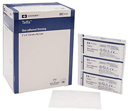 Telfa Non-Adherent Dressing, 3x4, Box/100