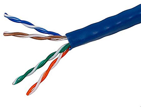 Monoprice 1000 ft 24 AWG Cat5e 350 MHz UTP Solid Riser Estimada Granel Ethernet Cable de Cobre Desnudo – Azul
