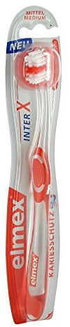 elmex Kariesschutz Inter X Zahnbürste Kurzkopf Mittel, 4er Pack (4 x 1 Stück)