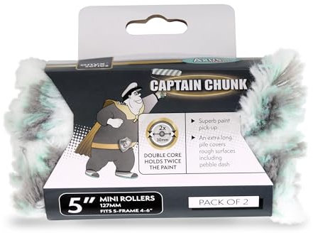 Axus Decor Captain Chunk Mini Roller (Onyx Series) for Professional & DIY Projects, Ideal for Masonry & Rough Surfaces, Excellent Coverage, 5/125mm,2Pk
