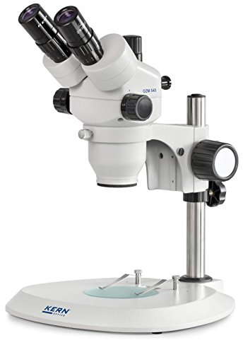 KERN Optics Stereo-Zoom Mikroskop für routinierte Anwender, Trinokular Tubus, 0.7x - 4.5x Objektiv, Säule
