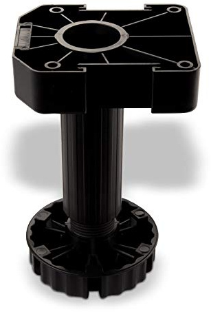 SOTECH 40er Set Sockelfuß 150 mm verstellbar schwarz höhenverstellbar | Belastbar bis 500 kg Komplett-Set Möbelfuß Stellfuß inkl. Sockelgleiter und Sockelbefestigungsclip