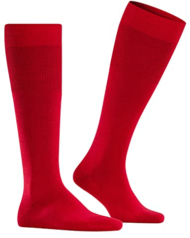 FALKE Herren Kniestrümpfe Airport M Kh Wolle Baumwolle lang einfarbig 1 Paar, Rot Scarlet 8120, 41-42