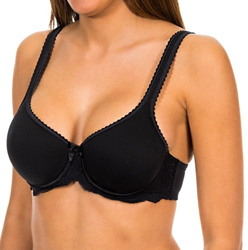 Playtex Reggiseno Spacer con Ferretto Flowery Lace Sostegno e Comfort Donna x1, Nero, 34 / 3C
