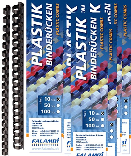 100 Binderücken Sortiment 6-19 mm, schwarz