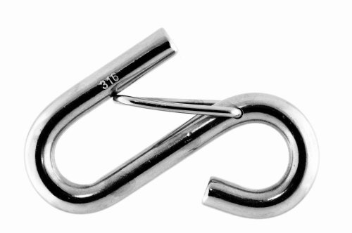 Yacht Steel S-Haken mit Sicherung, Edelstahl, 9,5mm, 90mm