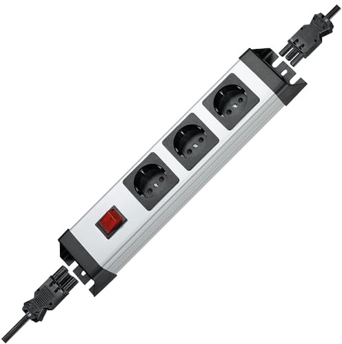 Kopp 226220013 Kopp Powerversal 3-Fach Steckdosenleiste, Wieland-System, 226220013 3fach mit Schalter Schwarz