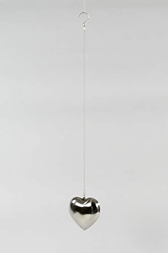 HeuSa Tech Edelstahlkugel 1x Schwimmkugel, Dekoration, Rosenkugel, Durchmesser Ø 10 cm mit Aufhängung und Haken, herzförmig