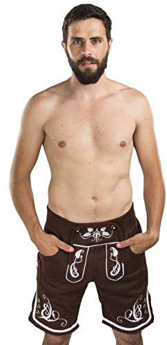 Herren Jogging Lederhose - Jogginghose bestickt - Trachtenhose Oktoberfest - Schöneberger Trachtenlederhose