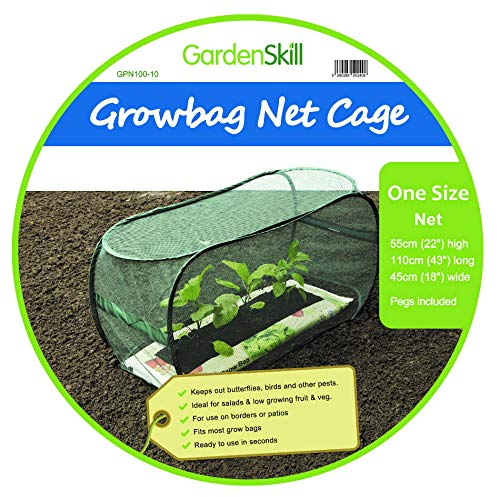 GardenSkill Pop Up Fruit Cage Garden Tunnel | Butterfly Mesh Insect Net Plant Protection Cover for Planter Grow Bag Pot Raised Bed | Mini Greenhouse Cloche for Strawberry Tomato Flower