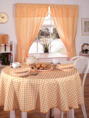 Molly Gingham Tischdecke, kariert, Zitronengelb, 127 x 178 cm