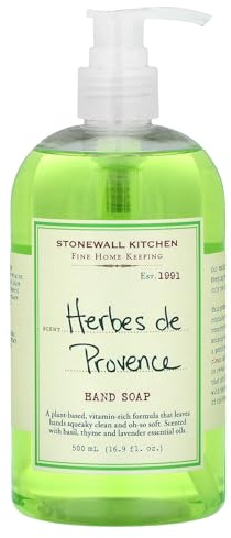 Stonewall Kitchen Herbes de Provence Handseife | Flüssigseife mit Kräuterduft Basilikum, Lavendel und Thymian pflanzliche Handpflege mit ätherischen Ölen Seife