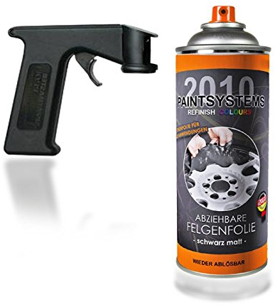 PAINTSYSTEMS REFINISH COLOURS 400ml Felgenfolie schwarz matt, inkl. Handgriff Spraymaster