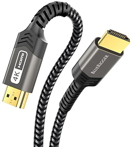 BlueRigger 8K HDMI 2.1 Cable 10FT (8K 60Hz, 48Gbps, HDMI Cord, HDR10+, HDCP2.3, eARC, Cotton Braided) - 8K HDMI Cable Compatible with PS5, PS4, Xbox, Apple TV, HDTV, Laptop, PC