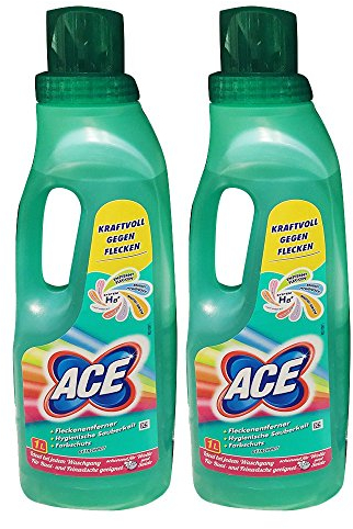 Ace Fleckenentferner mit Farbschutz, Kraftvoll gegen Flecken, 2er Pack (2 x 1 Liter)