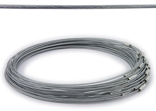 WEBandBUY 10 Halsreifen aus Stahl Schraubverschluss Länge ca. 45 cm Silber