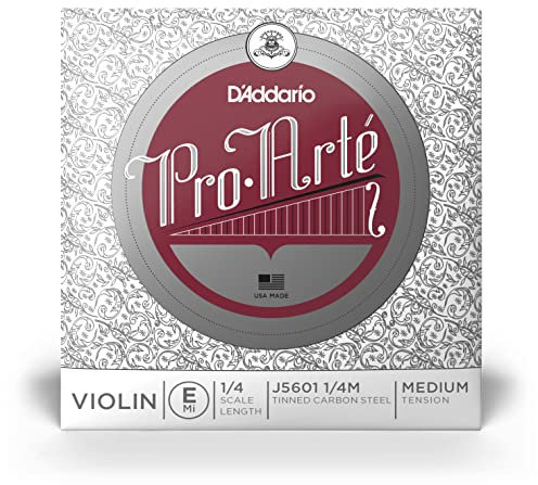 D'Addario Prelude Geigensaiten - Saiten für Violine - einzelne E Saite für Violine,1/4 Größe, Medium Spannung