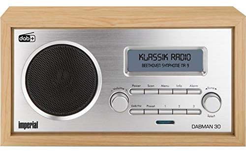 Imperial DABMAN 30 Radio digitale (DAB+/DAB/FM, Aux In, alimentatore incluso), colore: legno di faggio