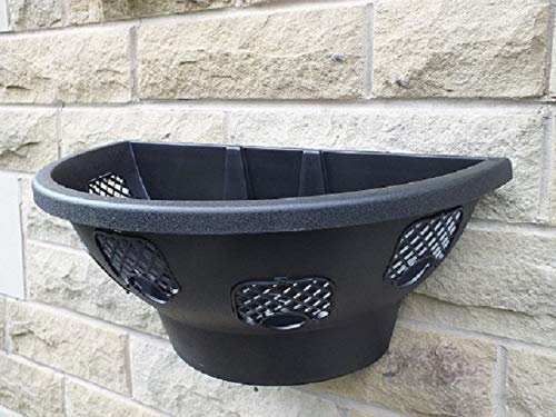 Plantopia 2 Pack 50cm Easy to Assemble Hanging Basket - Black