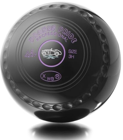 Drakes Pride Professional Bowls - Black, Gripped, Size 3, Heavy, Set of 4, Mid-Bias, Outdoor Safe, Made in Britain