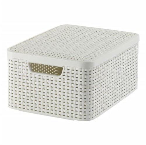 Curver 03618-885-00 Aufbewahrungsbox Style mit Deckel M, 18 L, creme