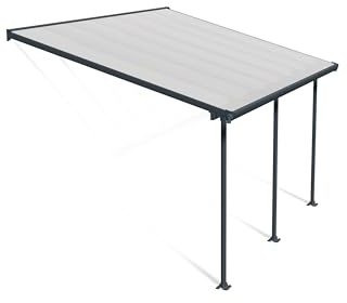 Palram Canopia Pergola Patio Cover Feria 3x4.25 Aluminum structure for Year-Round Use - Grey