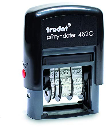 Sello Fechador Trodat Printy 4820, meses español abreviados, altura fecha 4 mm, autoentintable tinta negra