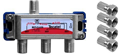 Tecatel TV Satélite - Repartidor Interior con Conector F de 3 Salidas