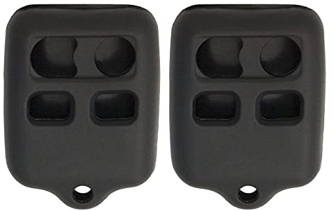 Keyless2Go Replacement for New Silicone Cover Protective Cases for 4 Button Remote Key Fobs FCC CWTWB1U345 CWTWB1U331 - Black (2 Pack)