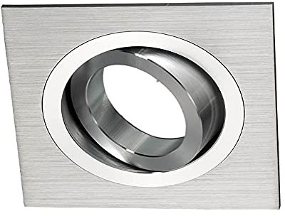 Wonderlamp Classic W-E000006 - Spot encastrable carré, aluminium, il inclut douille GU10, angle basculement 30º, 9 x 9 x 2,5 cm, couleur gris