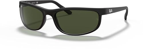 Ray-Ban Mens RB2027 Predator 2 Rectangular Sunglasses, Black/ Matte Black/G-15 Green, 62 mm