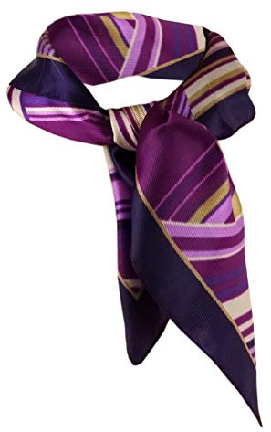 TigerTie Nickituch violett lila fieder goldbraun gemustert - Gr. 50x50 cm - Tuch Halstuch