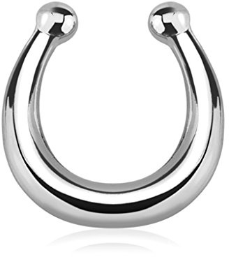 Autiga Nasenpiercing Nasenring Fake Piercing Septum Helix Hufeisen Clip On Hanger Silber