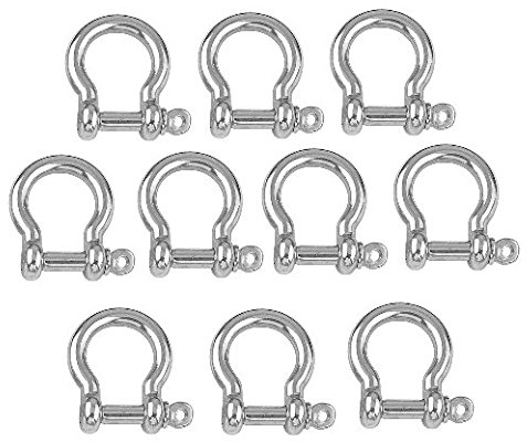 Versandbox24 10 Stück Rundschäkel 6 mm Edelstahl A4 geschweifte Form Schäkel