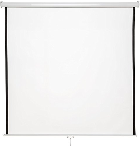 TecTake® Schermo per Proiezione, Home Cinema, Telo per Videoproiettore, Schermo Proiettore Treppiede, HDTV, Doppio Strato, 360 g/m², Angolo Visione 125°, Contrasto Elevato - 203x203cm, 110