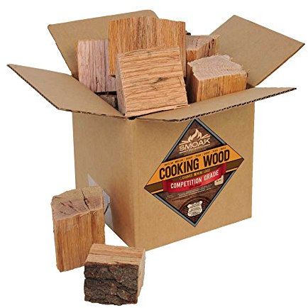 Smoak Firewood Trozos de madera para cocinar (grado de competencia) Certificado USDA para fumar, asar o asar a la parrilla (roble ROJO 8-10 libras 729 pulgadas cúbicas)