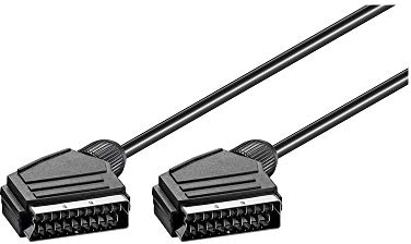 Goobay 11702 Scart Kabel / Audio-/Videokabel / Scartstecker (21-Pin) auf Scartstecker (21-Pin) / Vernickelt / 1,5 Meter