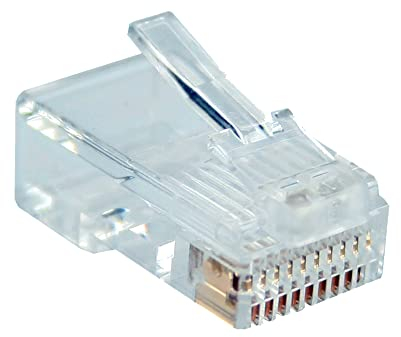 InLine 21400 Plug Modulare, Telefonico, Isdn a Crimpare su Cavo Piatto, RJ50, Nero