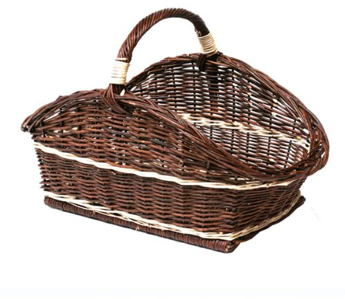 Panier à bois de chauffage - Grand panier en osier - Accessoire de cheminée - Panier à bois pour poêle et cheminée - Idée cadeau