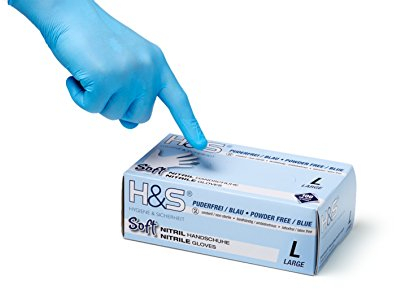 ISC Hygiene & Safety Gants Nitrile Jetables Non Poudrés – Gant Nitrile Usage Alimentaire et Mécanique – Gants Jetables S M L XL – Gants Nitrile bleu, XL – Boîte de 100
