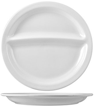 Saturnia 5630430 - Plato con 2 compartimentos Nápoles de porcelana blanca, 30 cm