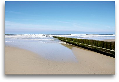 Toile Textile de qualité supérieure - 45 x 30 cm - Paysage de la mer du Norderney - Image sur châssis - Impression sur Toile véritable - Motif : CALVENDO