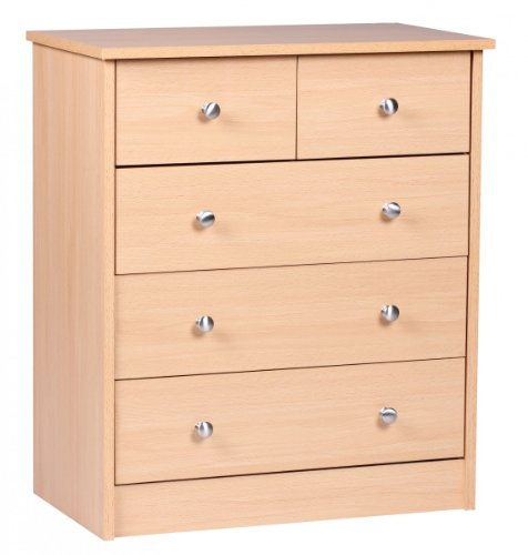 KADIMA Design Kommode Buche 60 x 70 x 35 cm Sideboard Moderne Anrichte mit 5 Schubläden