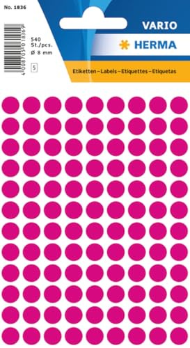 HERMA 10 x Vielzweck-Etiketten 8mm pink VE=540 Stück