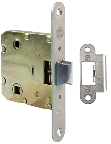 Amig - Picaporte Unificado para Puertas de Madera - Cerradura para Puerta Interior - Cierre de Embutir de Acero Latonado - Entrada 50 mm - Acabado: Cromado mate