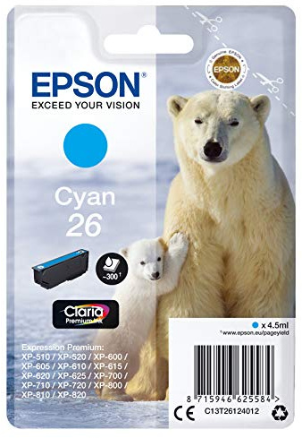Epson C13T26124022 Cyan Original Tintenpatronen Pack of 1