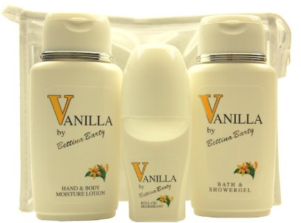 Bettina Barty 27 Vanilla Mini-Travel-Set, 1er Pack Shower gel - 1 x 150 ml, Lotion - 1 x 150 ml and Deo roll-on - 1 x 50 ml