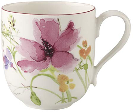 Villeroy & Boch - Mug per Latte Macchiato Mariefleur Basic, Bel Mug da caffè con Decoro Floreale in Porcellana Premium, 480 ml